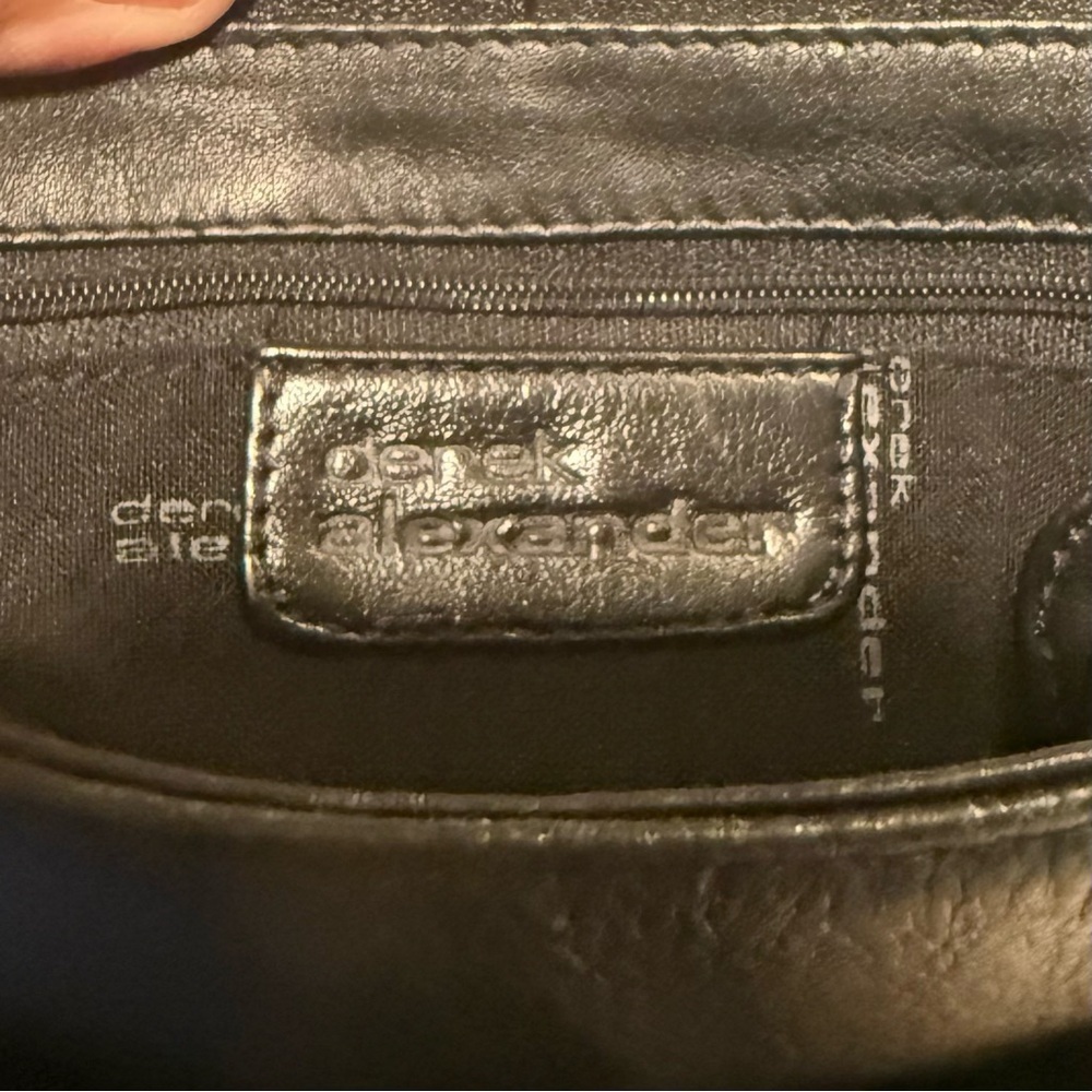 Gently Used Derek Alexander Black Leather Messenger Bag - Picture 3 of 7